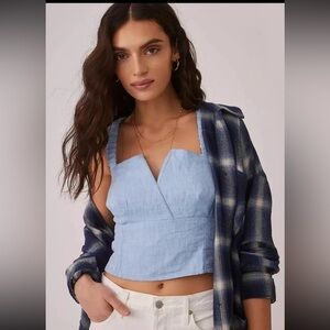 Anthropologie Linen Utility Corset  size Medium